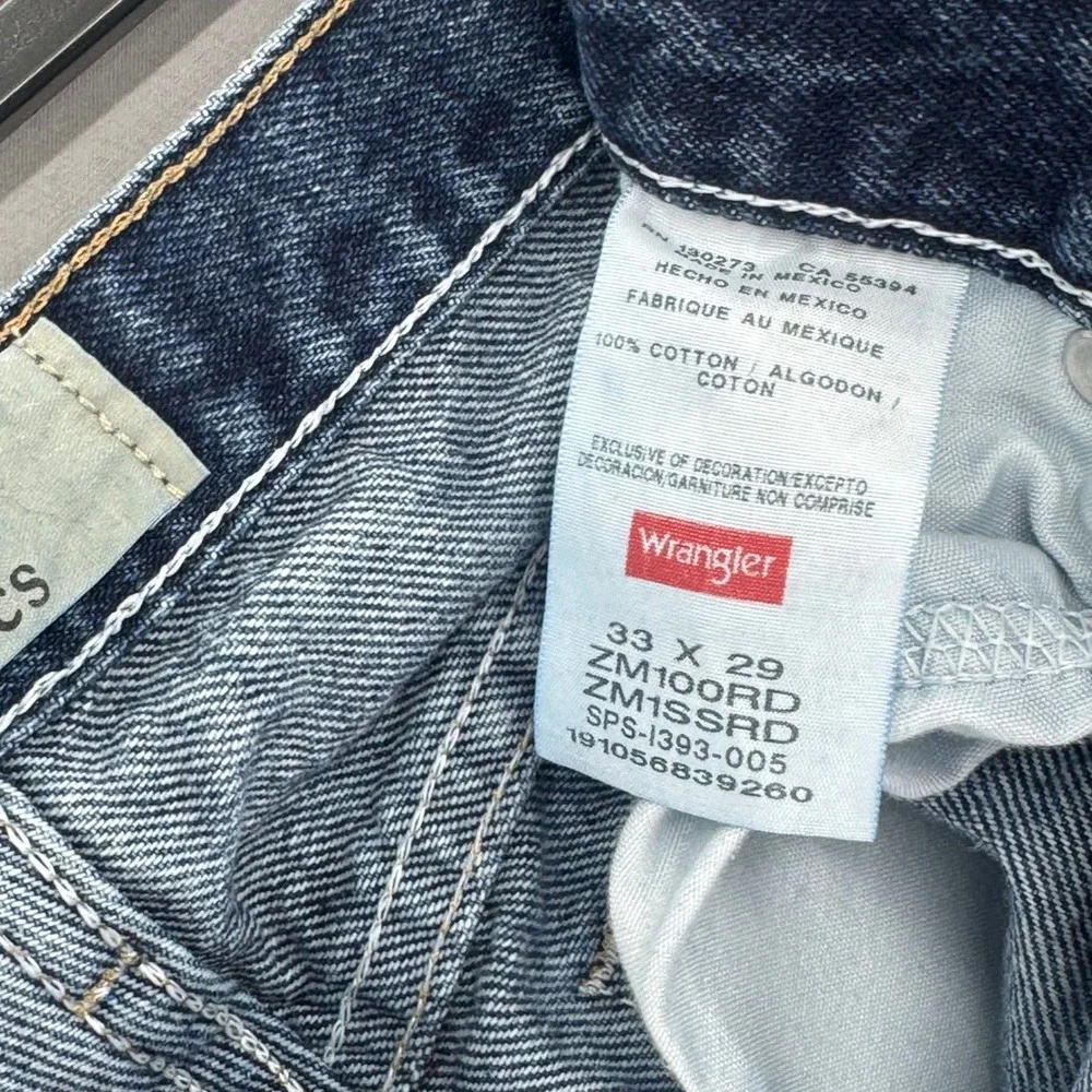 Wrangler Authentics Mens Straight Leg Jeans Dark Wash Blue 33x29 ZM100RD Cotton